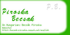 piroska becsak business card